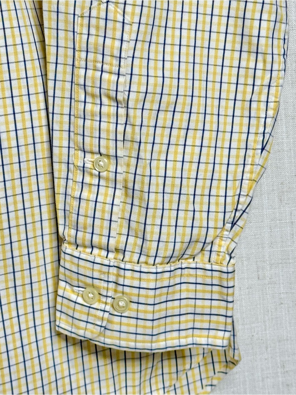 Polo Ralph Lauren Plaid Button Down Shirt Yellow Blue Size 16.5 32/33 - Picture 6 of 9